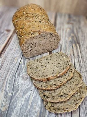 Seeded whole wheat sourdough, sliced